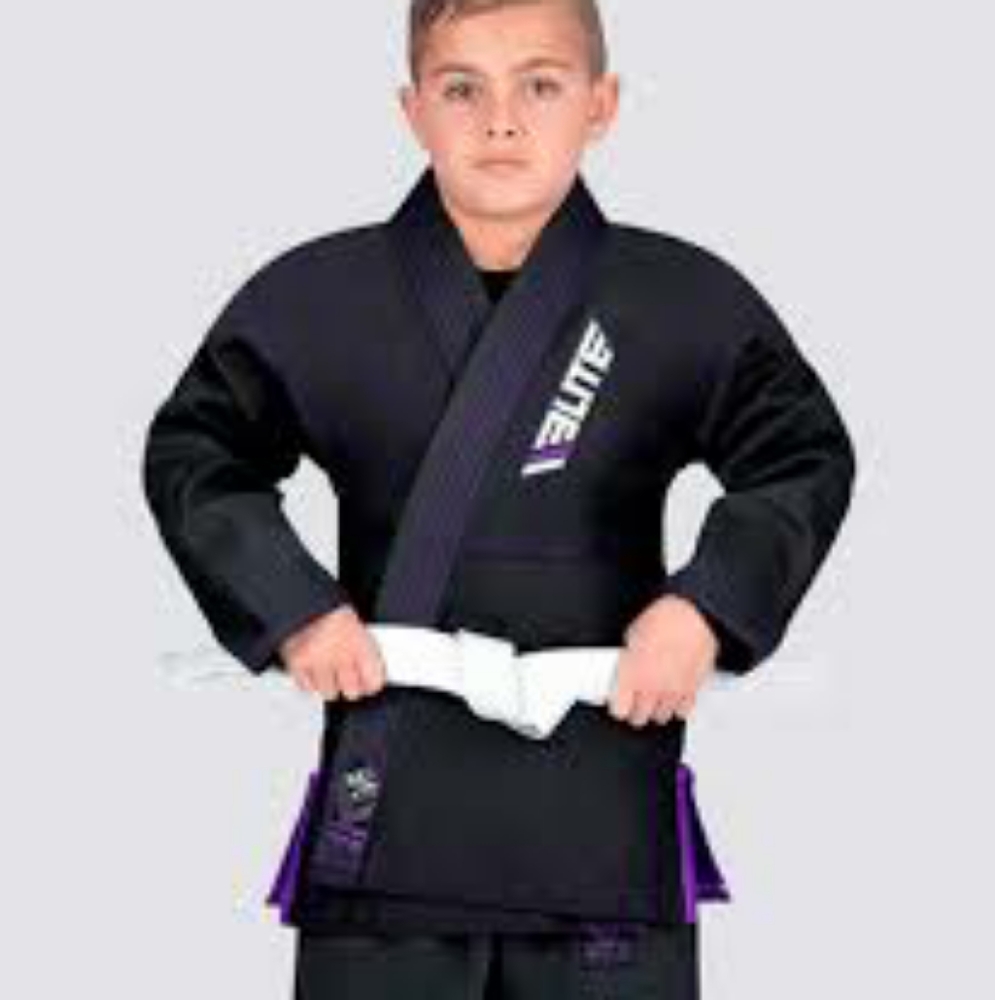 ELITE Sports Kids' Basic Black Brazilian Jiu Jitsu BJJ GI Size C0